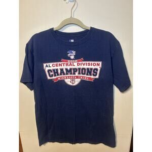 MLB Minnesota Twins 2010 Central Division Champions Blue T Shirt - Men's Medium